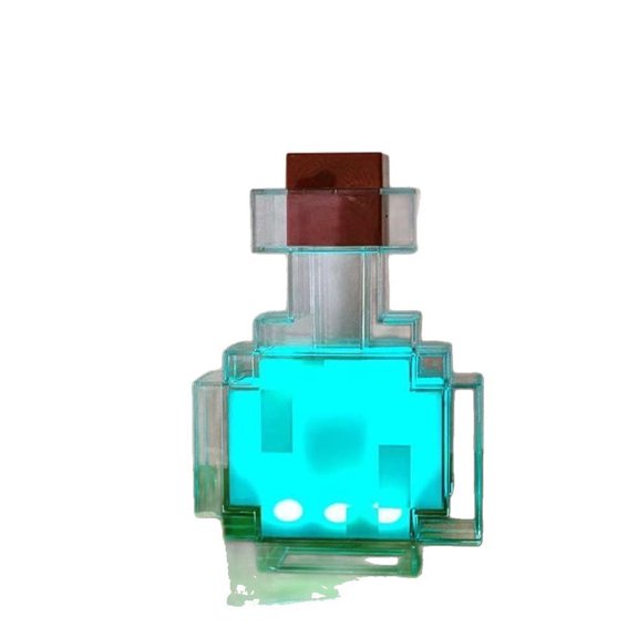 Pixel Potion Bottle Night Light with 8 Color Changing Modes, Shake or Tap to Switch Colors, Rechargeable LED Pixel Block Potion Lamp, Video Game Themed Decor Light for Gaming Room Bedroom Desk Car