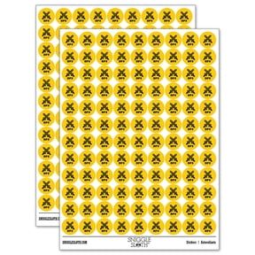 Pixel RPG DPS Swords Gaming 200+ Round Stickers - Yellow - Matte Finish - 0.50" Size