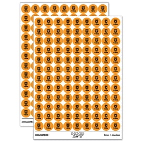 Pixel RPG Tank Warrior Shield 200+ Round Stickers - Orange - Matte Finish - 0.50" Size