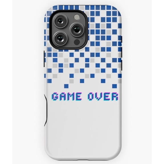 Pixel Retro Gaming White Pattern Console Brick Game iPhone 11 12 13 14 15 16 17 Pro Max Case