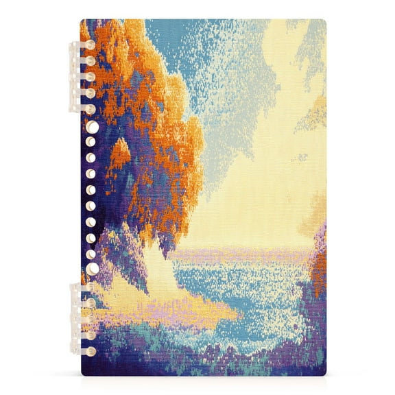 Pixel Sea Cloud Tree Notebooks 1-subject Journal 60 Sheets A5 College Ruled Paper Detachable Ring 8.3"x5.7"