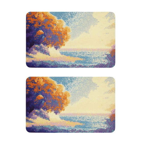 Pixel Sea Cloud Tree Strong Fridge Magnets Refrigerator Magnets Sticker Decor for Whiteboards Locker 4"x2.5" 2 Pack