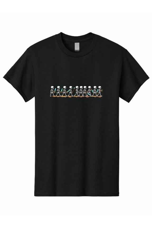 Pixel Skeleton March Retro Gaming Pixel Art 8 Bit Arcade Video Game Unisex T-Shirt, S-5XL