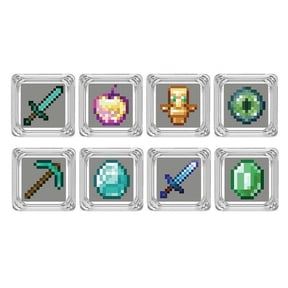 Pixel Style DIY Transparent PC Artisan Keycap, Translucent Custom Decor Keycap with Retro Pixel Graphic, Universal MX Cross Stem 18x18x10mm Single Replacement Cap for Mechanical Gaming Keyboard DIY