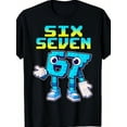 thumbnail image 1 of Pixel Style Six Seven Number Graphic Unisex Gamer Short Sleeve Casual Tee, 1 of 6