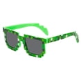 thumbnail image 1 of Pixel UV Protect Gamer Sunglasses Adult Kids Party Favors Green, 1 of 5