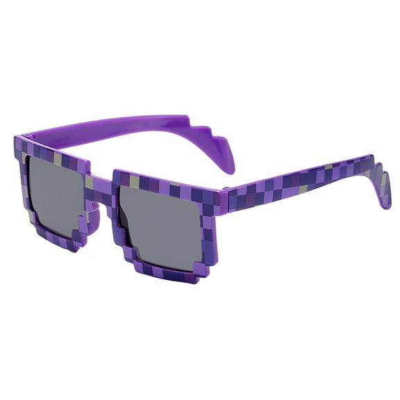Pixel UV Protect Gamer Sunglasses Mosaicc Kids Party Favors Purple One Size