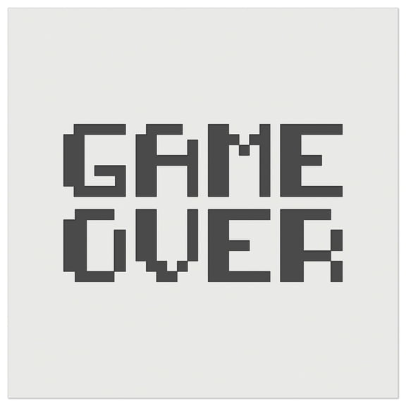 Pixel Video Game Over Text DIY Cookie Wall Craft Stencil - 4.5 Inch