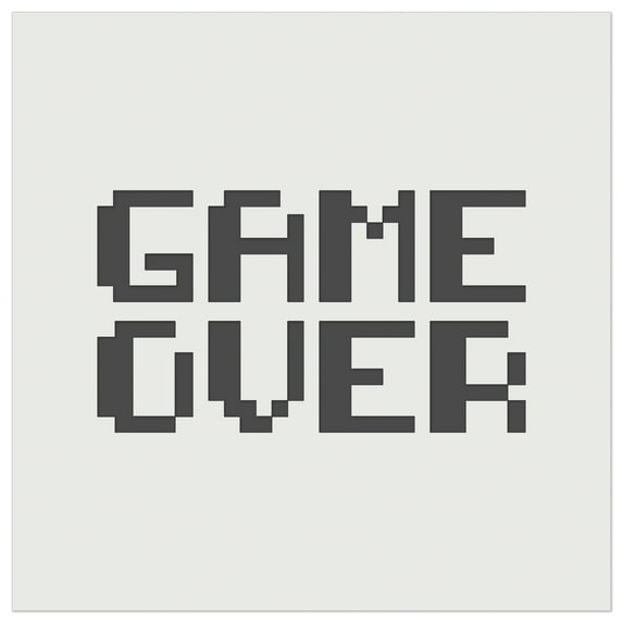 Pixel Video Game Over Text DIY Cookie Wall Craft Stencil - 4.5 Inch