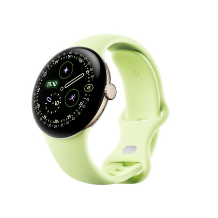Google - Pixel Watch 4 (41mm) - LTE - Champagne Gold Case - Lemongrass Band - (2025)