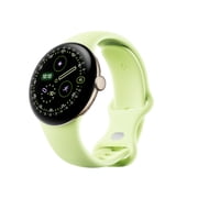 Google Pixel Watch 4 41mm - Android Smartwatch with Domed Display, Comprehensive Health and Fitness Tracking, and Help from Gemini - Champagne Gold Aluminum Case - Lemongrass Active Band - LTE