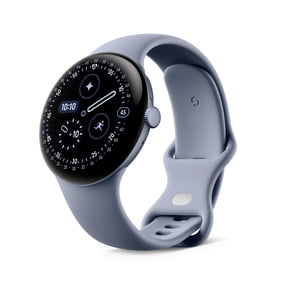 Google Pixel Watch 4 (45mm) - Android Smartwatch with Domed Display, Comprehensive Health and Fitness Tracking, and Help from Gemini - Satin Moonstone Aluminum Case - Moonstone Active Band - LTE
