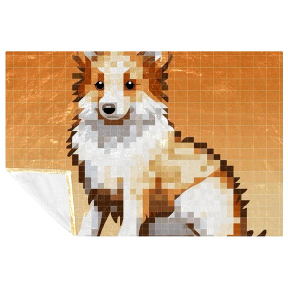 Pixel dog Soft and Warm Microfiber Throw Blanket, Printed Lightweight Throw Blanket for Sofa, Bed, Couch, Office, and Camping - Blankets & Throws, Throw Blanket, Throw Blankets