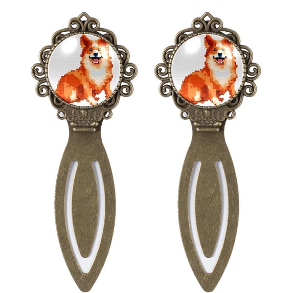 Pixel dog Vintage Copper-Colored Lace Bookmarks: Stainless Steel Reading Accessories for Book Lovers - Set of 2