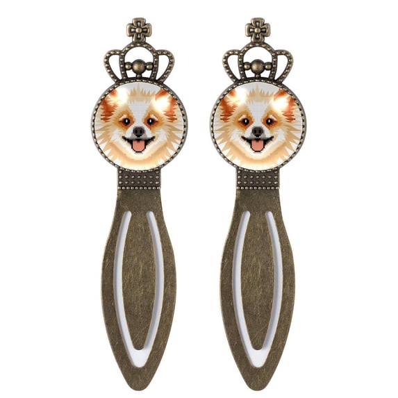 Pixel dog Vintage Copper Crown-Shaped Bookmarks Made of Stainless Steel Material: a Gift for Readers and Book Lovers - Each Set Includes Two Bookmarks