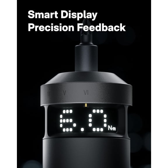 PixelDrive Electric Screwdriver, Smart Display, 6 Torque Settings, 0.5 to 6 Nm, 1/4'' Hex 30 Bits, LED Light, 2000 mAh Rechargeable Cordless Screwdriver Set for Electronics, Home Repair