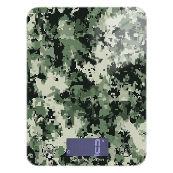 Pixelated Camouflage Pattern Food Scale Digital Kitchen Scale Waterproof Grams Ounces lbs for For Baking and Cooking
