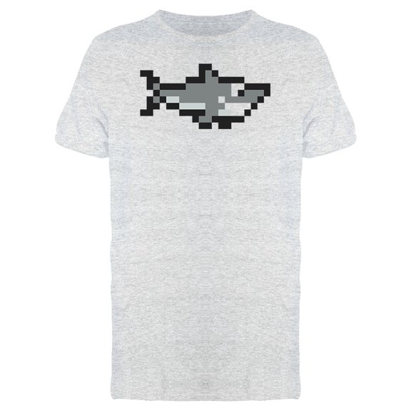 Pixelated Grey Shark Tee Men's - Men T-Shirt, Small