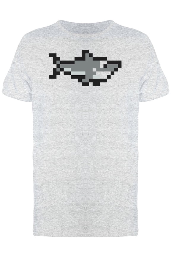 Pixelated Grey Shark Tee Men's - Men T-Shirt, Small