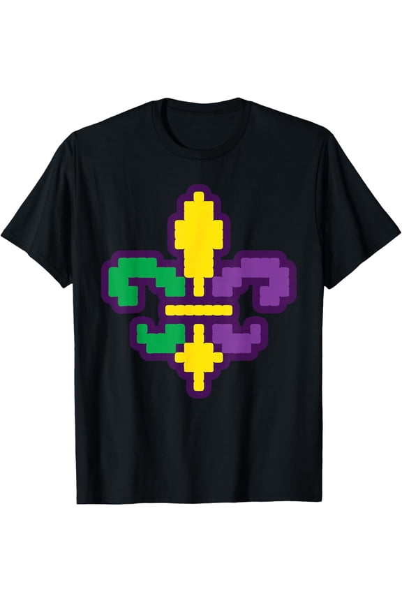 Pixelated Jester Hat Video Gamer E-Sports Retro Mardi Gras T-Shirt tee