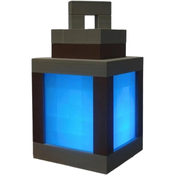 Pixelated Lantern Night Light -16-Color Led Wall Mood Night Light W Touch Switch&Remote Control-Rechargeable Night Lamp Costume Cosplay Nightstand LampMountable Table Light (with hanging rod + chain)