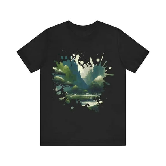 Pixelated Park at High Noon - Jersey Short Sleeve Tee