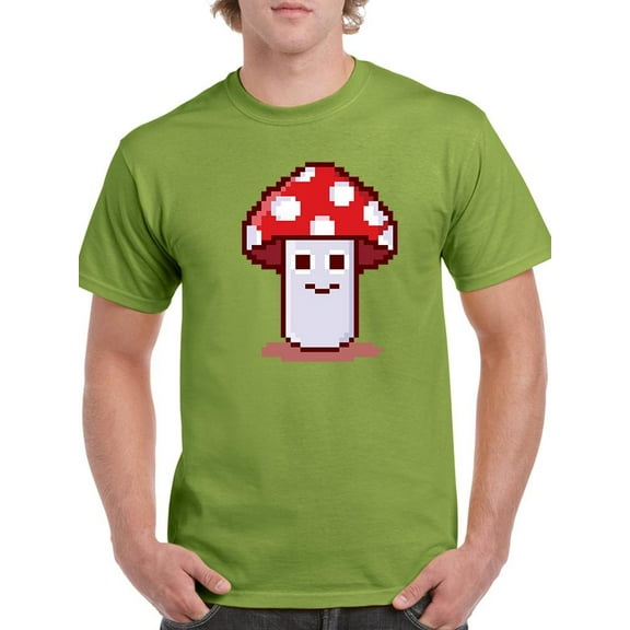 Pixeled Mushroom T-Shirt Men -Image by Shutterstock, Male x-Large