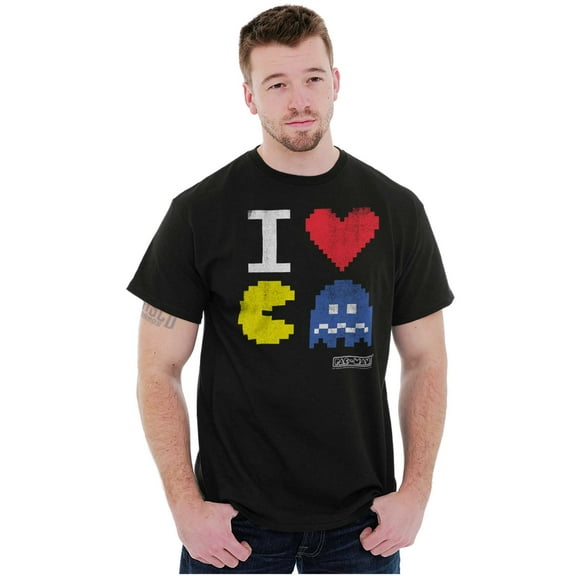 Pixelized Retro Game I Heart PACMAN Men's Graphic T Shirt Tees Brisco Brands L