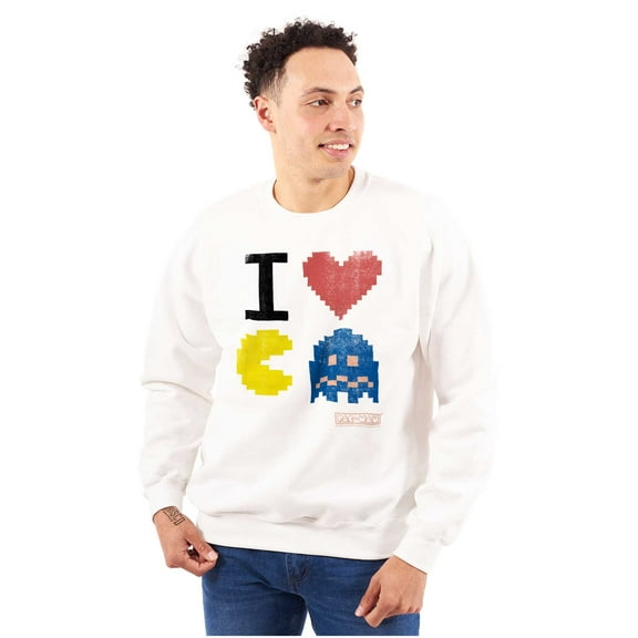Pixelized Retro Game I Heart PACMAN Unisex Plus Size Sweatshirt Brisco Brands 3X