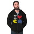thumbnail image 1 of Pixelized Retro Game I Heart PACMAN Zip Up Hoodie Men's Women's Brisco Brands X, 1 of 6