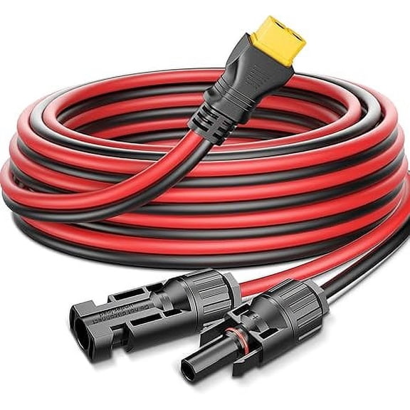 Pixelman 10AWG Solar to XT60 Charging Cable(4ft), Solar to XT60 Charging Extension Wire for Portable Power Station Ecoflow Generator, Solar Panel to Injection Molding XT60 Extension Cord