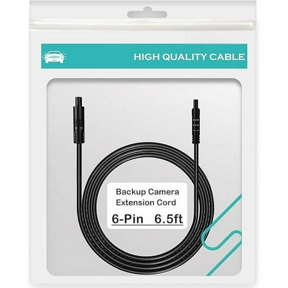 Pixelman 6 Pin Backup Camera Extension Cable,6 Pin 6.5 Ft Extension Cord for Dash Cam, Camera Cable for Reverse Camera Car Recorder Rear View Camera(6.5 Ft)