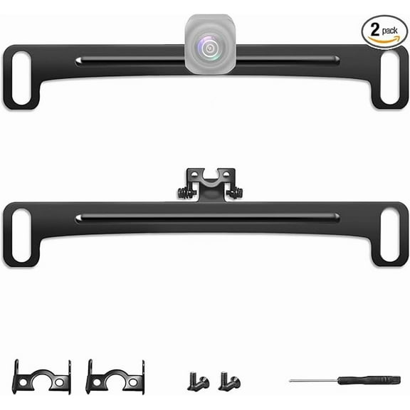 Pixelman Back Up Camera License Plate Mount,(2PCS)PixelMan Universal Metal Backup Camera Mount,Back Camera Rear Cam Holder,Automotive Dash Cam Rear View Camera Mount,Mirror Cam Reverse Camera Bracket