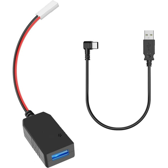 Pixelman Dash Cam Power Adapter Spare Output Connector Special USB Buck Module, DC 12v/24v to 5v USB Output Charging Adapter with a USB Type-C Shorty Cable