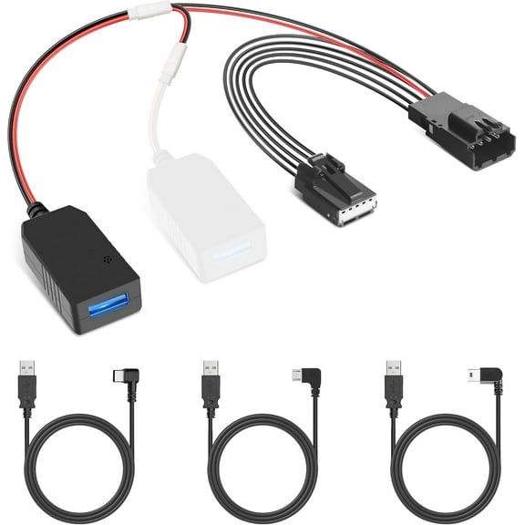 Pixelman DashCam Power Adapter5P TypeF)Compatible with Select Ford Mach-E, Bronco Sport, Explorer with Auto Dimming Rearview Mirror,Built-in Hide USB to Radar Dash Charger Adapter Cable,Clean Install