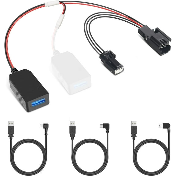 Pixelman Dashcam Power Adapter3P TypeB)Compatible with Select 2020+ Ford Ranger and More with Auto Dimming Rearview Mirror, Built-in Hide USB to GPS Radar Dash Cam Charger Adapter Cable,Clean Install