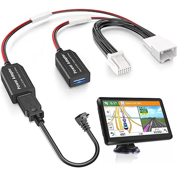 Pixelman GPS Charger Cable Adapter for Garmin(14-pin Type A),Compatible with Select Toyota Tacoma,Lexus RX350 etc. Built-in Hidden USB Power Cord for Garmin Nuvi Zumo xt,Connect to Rearview Mirror