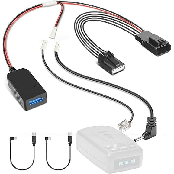 Pixelman Radar Detector Power Cord Adapter,(5Pin Type-F)Compatible with Ford Mach-E, Bronco Sport, Explorer with Auto Dimming Rearview Mirror,RJ11 DC3.5 Radar Detectors Charger Cable, Built-in Hidden