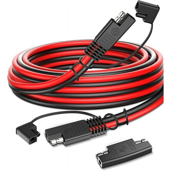 Pixelman SAE Extension Cable,(10AWG-10FT) Advanced Heavy Duty SAE to SAE Battery Charging Extension Cord for Motorcycle Automotive Power Trolling Motor Travel Trailer Solar Panel SAE Plug