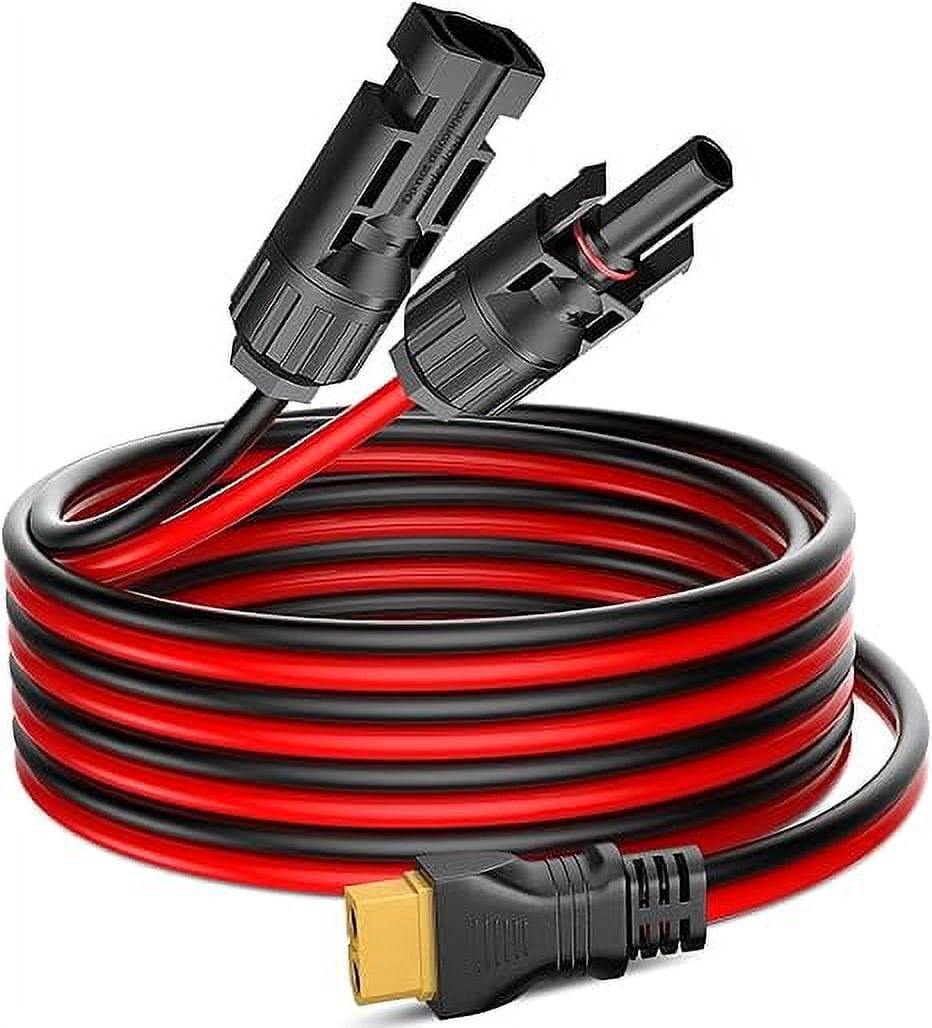 Pixelman Solar Panel Plug to XT60 Charge Cable, 12AWG(9.8Ft) Solar Extension Cable with Upgraded XT60 Adapter,Solar Connector to XT60 Cable for Ecoflow River/Deta,for Portable Power Station,Generator