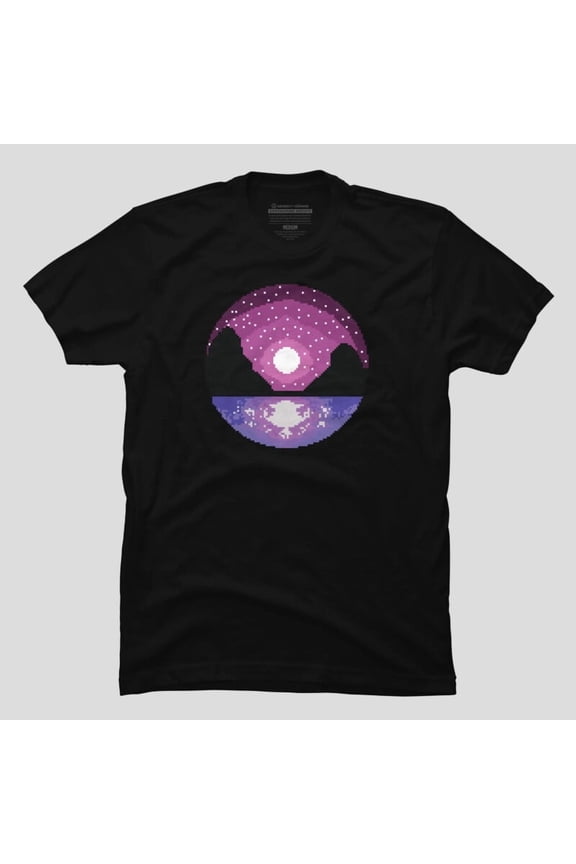 Pixels In The Moonlight Funny Retro Video Game Scenery H11942 Unisex T-Shirt, Up to 5XL Available