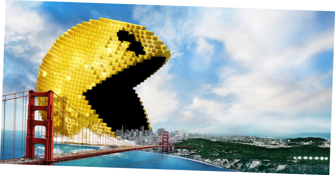 Pixels Pac Man Movie Poster Metal Poster 8In x 12In Metal Print 8x12 ...