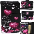thumbnail image 1 of Pixi Eclipse Case, Alcatel OneTouch Pixi Eclipse Wallet Case, SOGA [Pocketbook Series] PU Leather Magnetic Flip Design Wallet Case for Alcatel One Touch Pixi Eclipse (A462C) - Black Butterfly Heart, 1 of 4