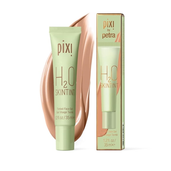 Pixi H2O SkinTint Face Gel Moisturizer, Evens Skin Tone & Reduces Redness, Tan - 1.2 fl oz