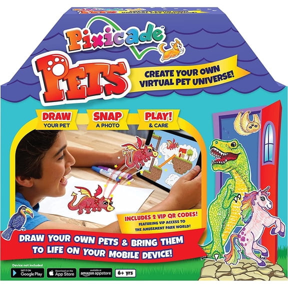 Pets VIP: Draw Your Own Pets & Bring Them to Life On Your Mobile Device or Tablet- Create Your Own Virtual Pet Universe Bonus Amusement Park- STEM Toys for Ages 6+