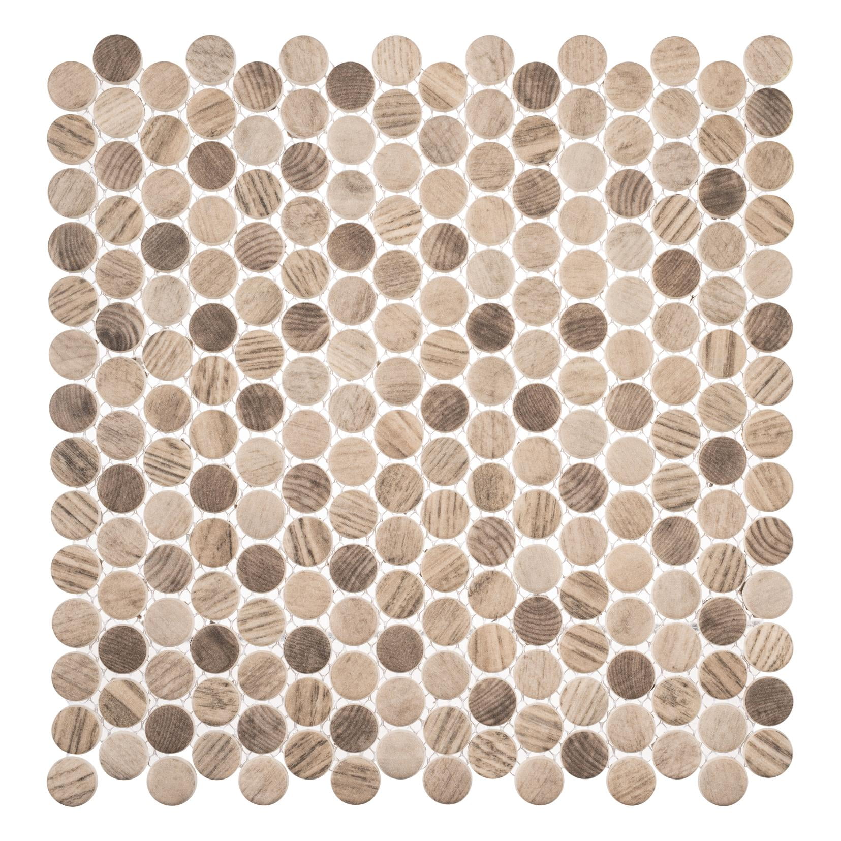 Moka Penny Round Glass Mosaic Tile for Kitchen and Bathroom
