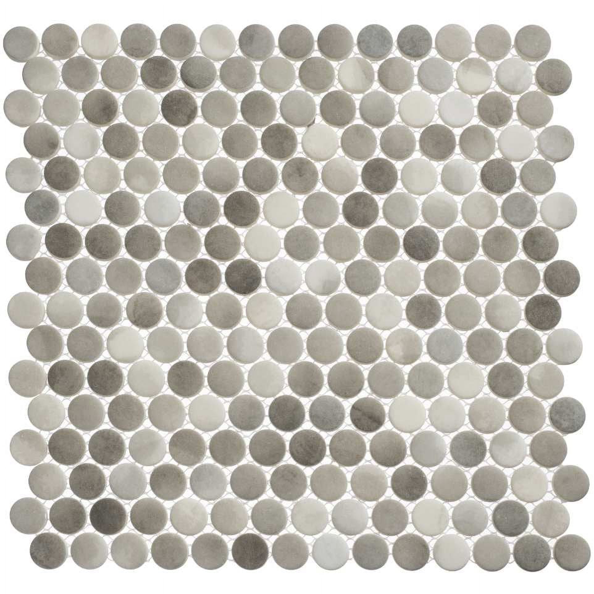 Pixie Beige Penny Round Glass Mosaic Tile Sheet