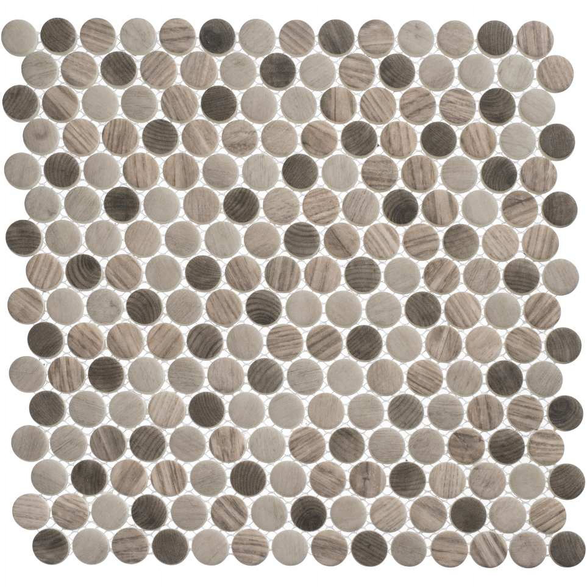 Moka Penny Round Glass Mosaic Tile for Kitchen and Bathroom