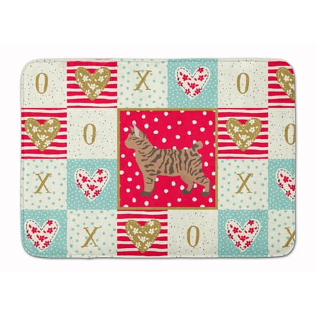 Pixie Bob 2 Cat Love Machine Washable Memory Foam Mat Red