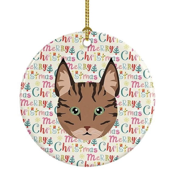 Pixie Bob Cat Christmas Ceramic Ornament 2.8 in x 2.8 in